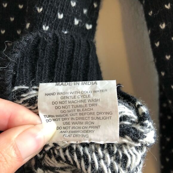 Pepe Jeans Dorris Wool Cozy Knit Long Sleeve Cropped Sweater Top Black - Picture 11 of 13